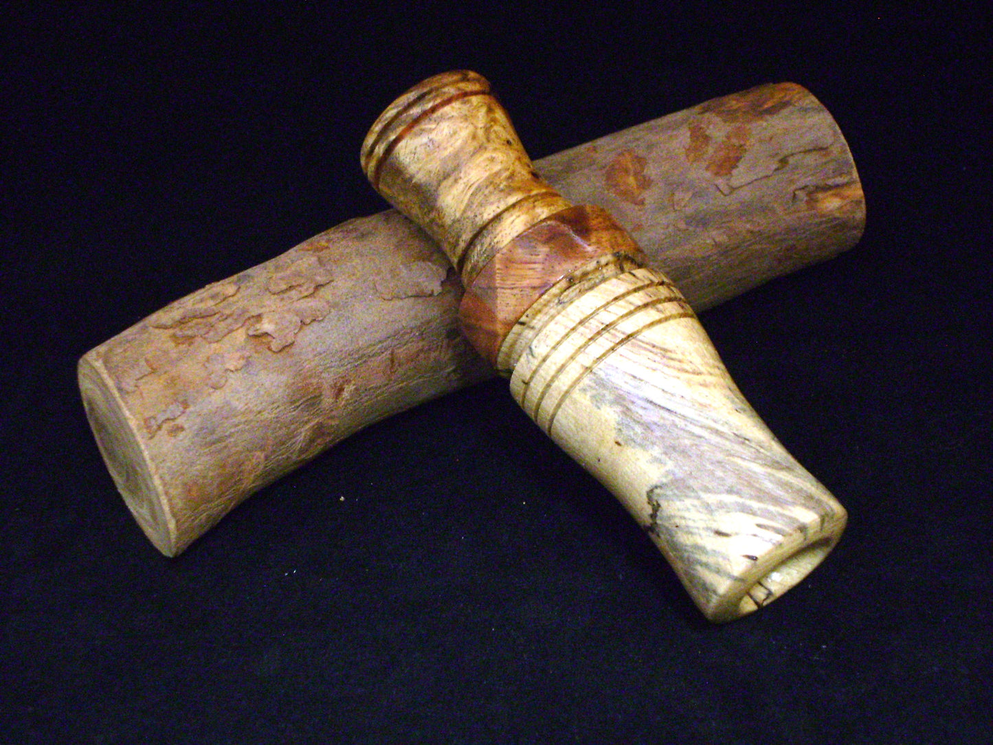 Spaulted Pecan and Maple Burl Wood Duck Call