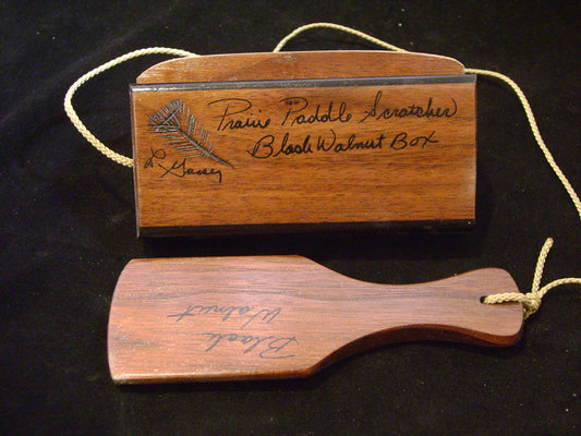 Walnut and Ebony/Walnut Paddle Scratch Box Call