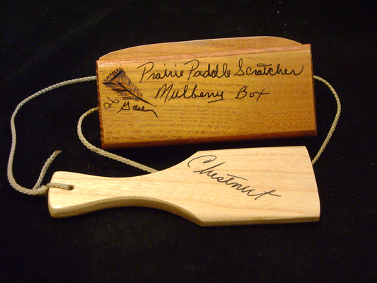 Mulberry and Mahogany/Chestnut Paddle Scratch Box Call
