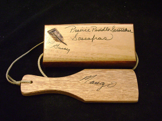 Sassafras and Mesquite/Mango Paddle Scratch Box Call
