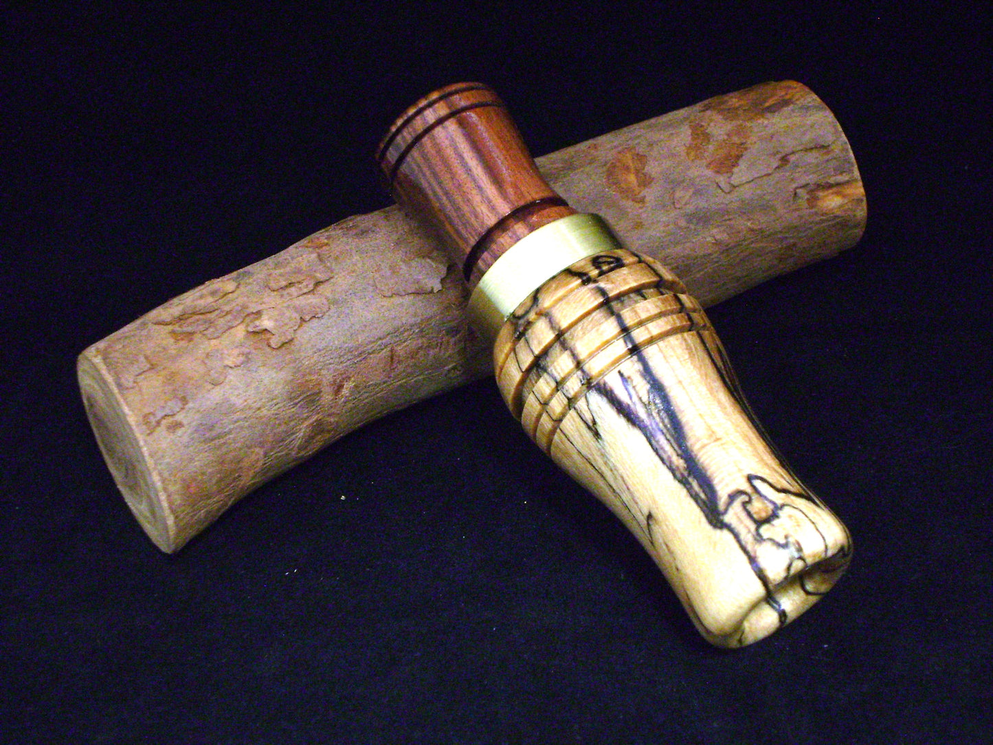 Spaulted Maple and Macasscar Ebony Wood Duck Call
